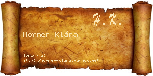 Horner Klára névjegykártya