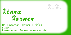 klara horner business card